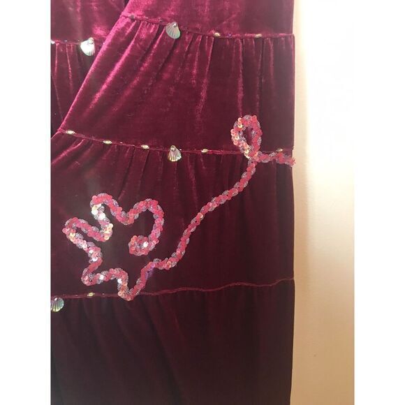 Lapis Women's‎ Boho  Wine Colored Velvet MIDI Skirt Size Large - Picture 4 of 5
